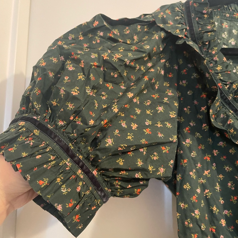 DOEN Green floral Dress, size S & M - Picture 6 of 8
